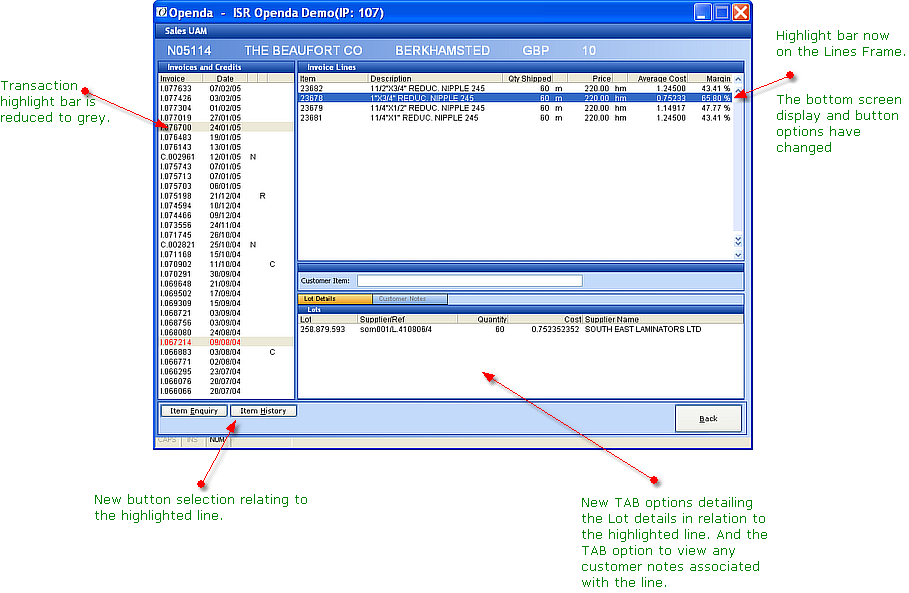 invoice lines